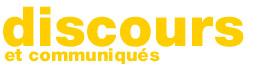 Discours et communiqus de presse